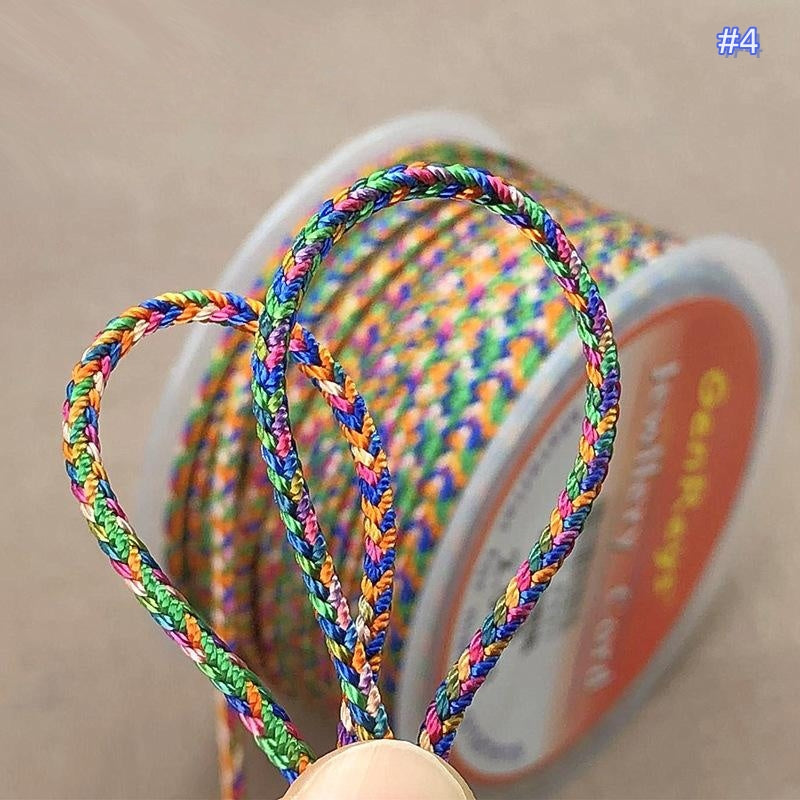 2.5mm Handwoven Gradient Lucky Knot Cord for Jade Pendant, Bracelet, Necklace, Adjustable Colorful String for DIY Jewelry-10 Meters