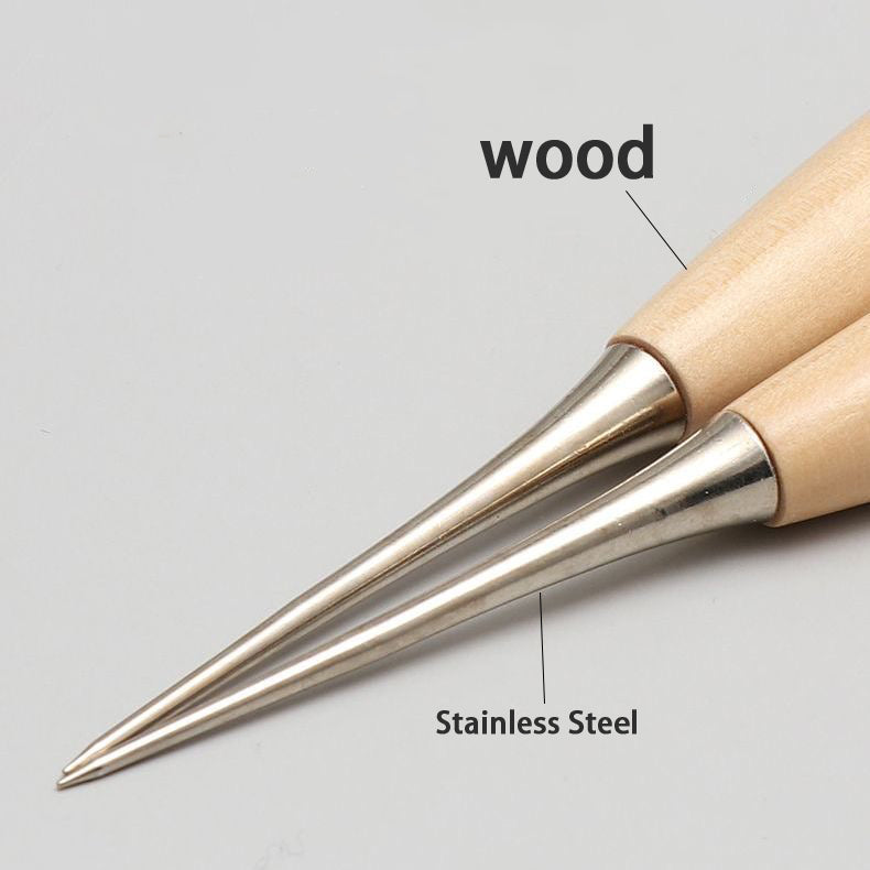 Stainless Steel Awl with Wood Handle - DIY Craft Tool for Jewelry & Leatherworking, 1 Piece