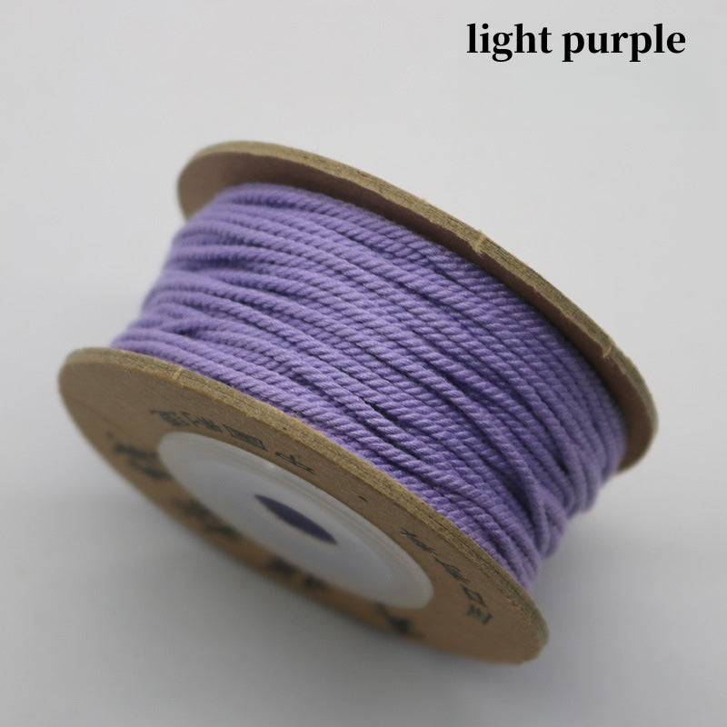 Solid Color-Handmade Colorful Woven Cotton Cord for Buddhist Prayer Beads – Durable Tibetan Style String for Mala Making, Star Moon Bodhi Bracelet Necklace DIY