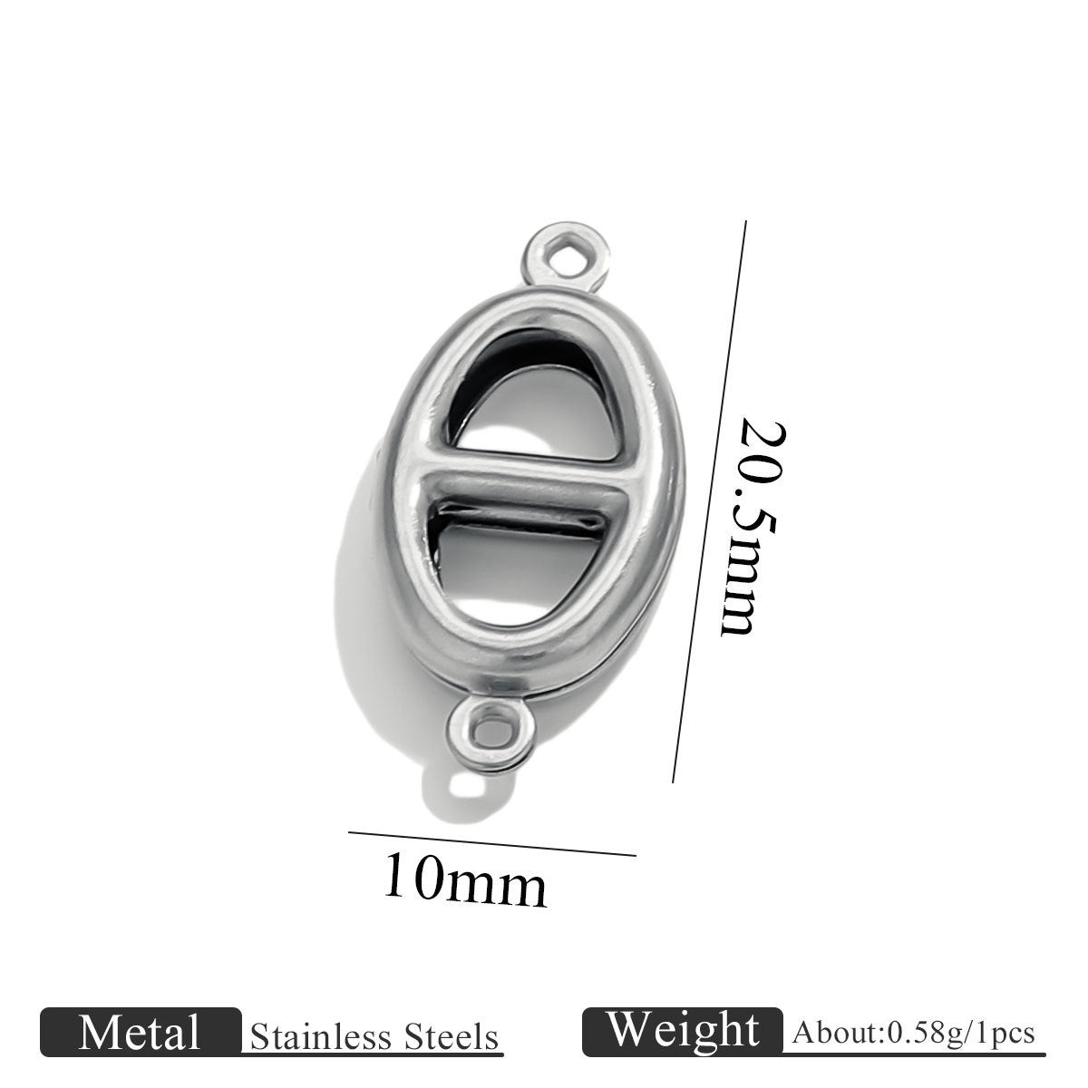 10PCS Stainless Steel Double-Hole Connector| Heart & Star Shapes | DIY Jewelry Connectors for Bracelets & Necklaces