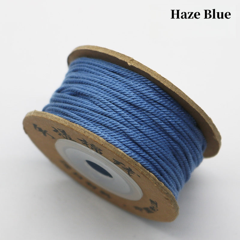 Solid Color-Handmade Colorful Woven Cotton Cord for Buddhist Prayer Beads – Durable Tibetan Style String for Mala Making, Star Moon Bodhi Bracelet Necklace DIY