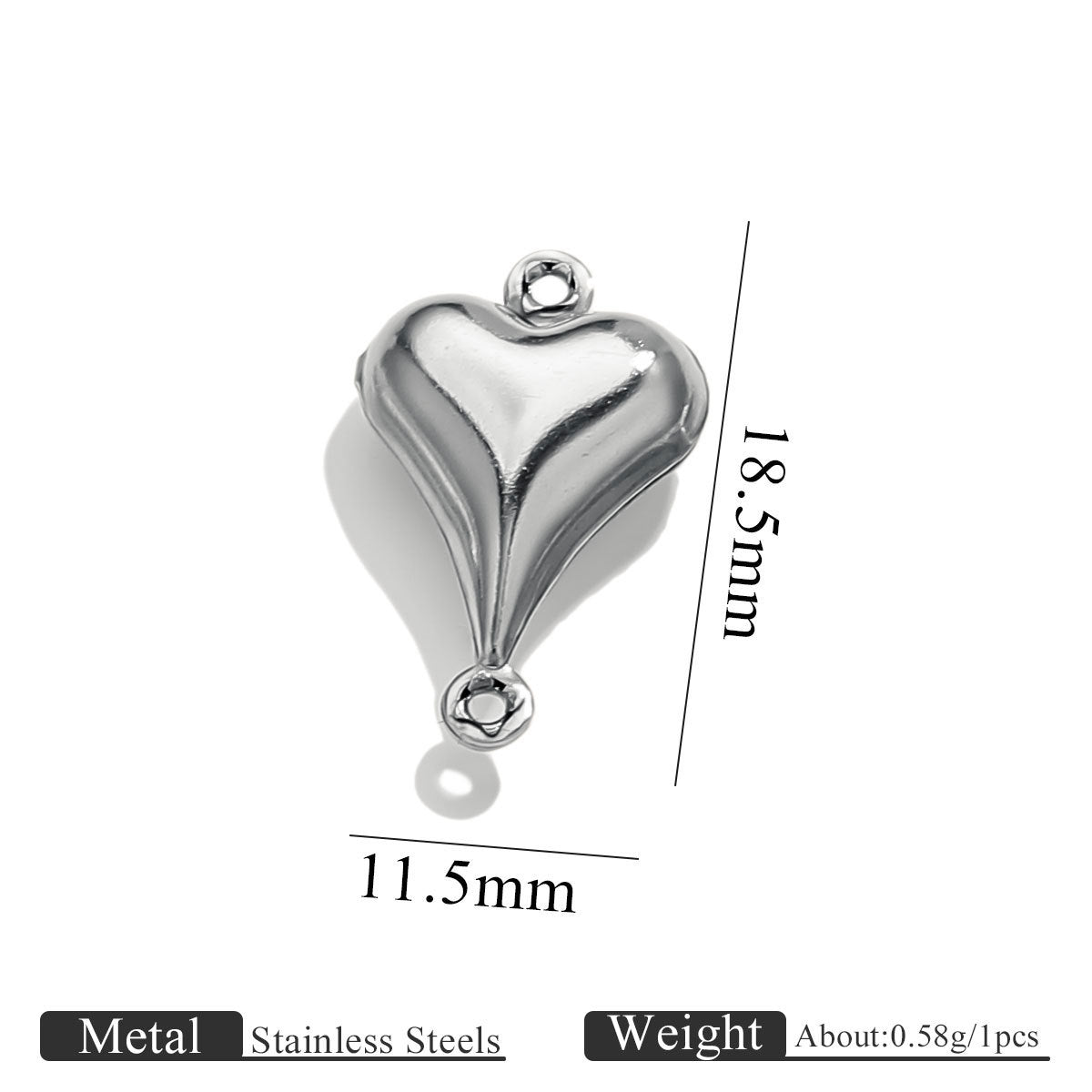 10PCS Stainless Steel Double-Hole Connector| Heart & Star Shapes | DIY Jewelry Connectors for Bracelets & Necklaces
