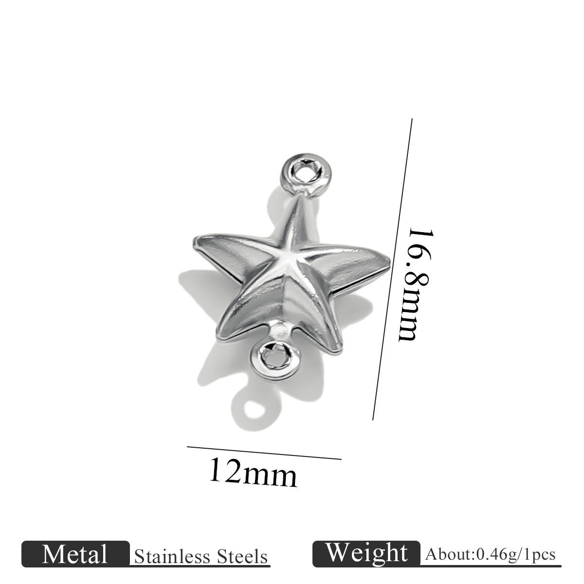 10PCS Stainless Steel Double-Hole Connector| Heart & Star Shapes | DIY Jewelry Connectors for Bracelets & Necklaces