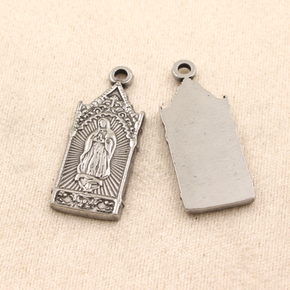 Stainless Steel (Titanium Steel) Virgin Mary Pendant | Religious Themed Jewelry Charm for Necklaces & Faith-Based Crafts