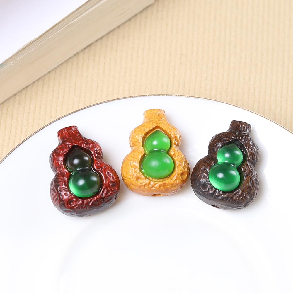 Agarwood Gourd Beads 22x17x12mm, Natural Wood Spacer Beads for DIY Bracelets & Mala Jewelry Making
