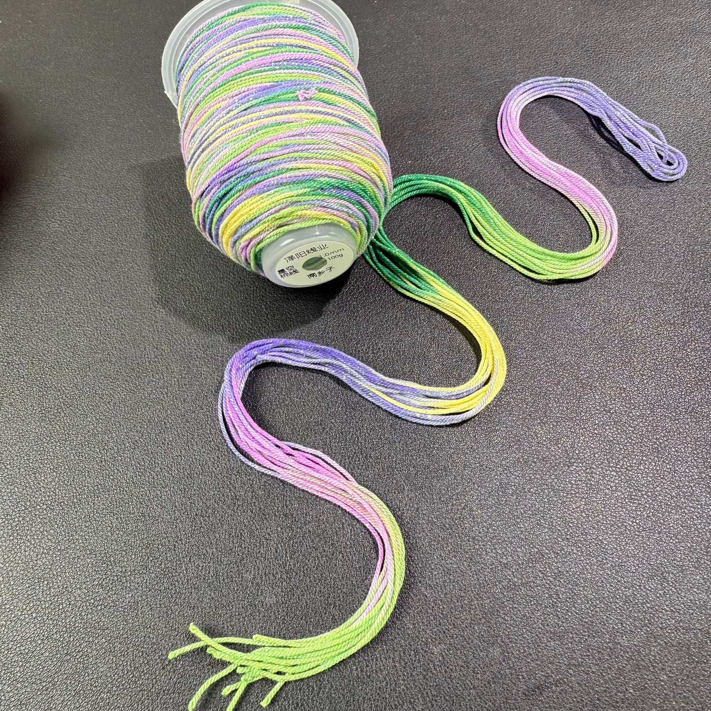 1.0mm Colorful Gradient Cotton Cord, 18-Strand Durable Thread, DIY Bracelet String, Handwoven Craft Rope, Strong Wear-Resistant Jewelry Making Cord,130 Meters Per Roll