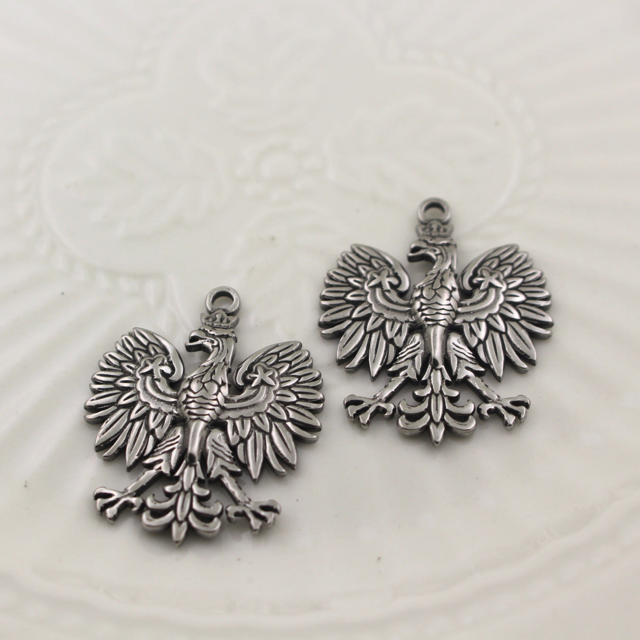 Retro New Style Stainless Steel Eagle Pendant | Polish National Symbol Eagle Charm, Unique Religious & Cultural Jewelry