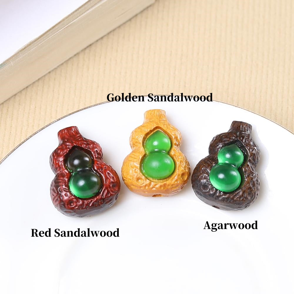 Agarwood Gourd Beads 22x17x12mm, Natural Wood Spacer Beads for DIY Bracelets & Mala Jewelry Making