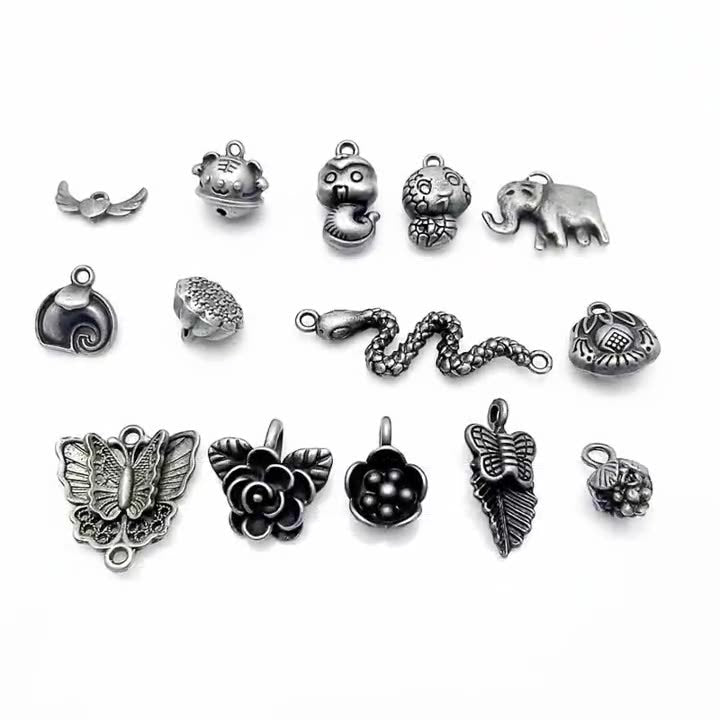 A Series of Charm 3:10PCS Vintage Animal Flower Butterfly Charms, Retro Jewelry Pendant, Antique Style Alloy Connector for DIY Necklace Bracelet Earrings