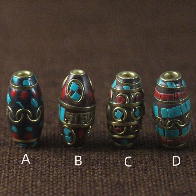 Nepal six-character top bead waist bead handmade ethnic style inlaid six-character mantra barrel bead bracelet rice bead
