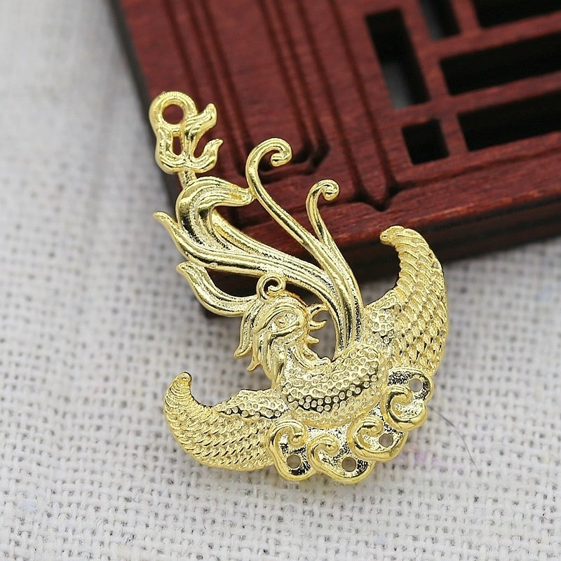 1 Pair Tarnish Resistant 24K Gold Plated Brass Phoenix Multi-Hole Connector – 29x21mm DIY Jewelry Link Pendant