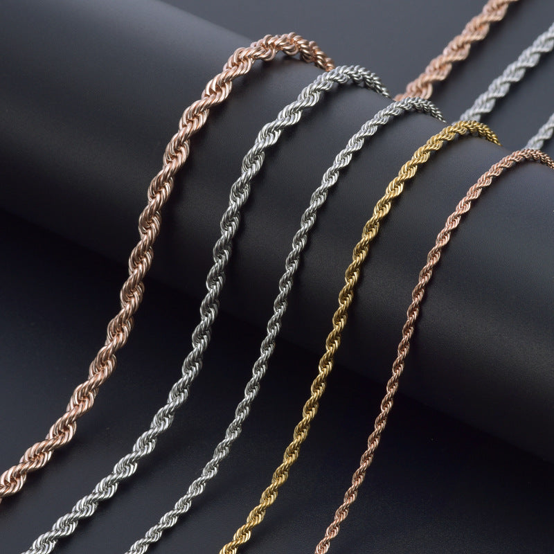 2mm Stainless Steel Rope Chain Twist Chain Necklace