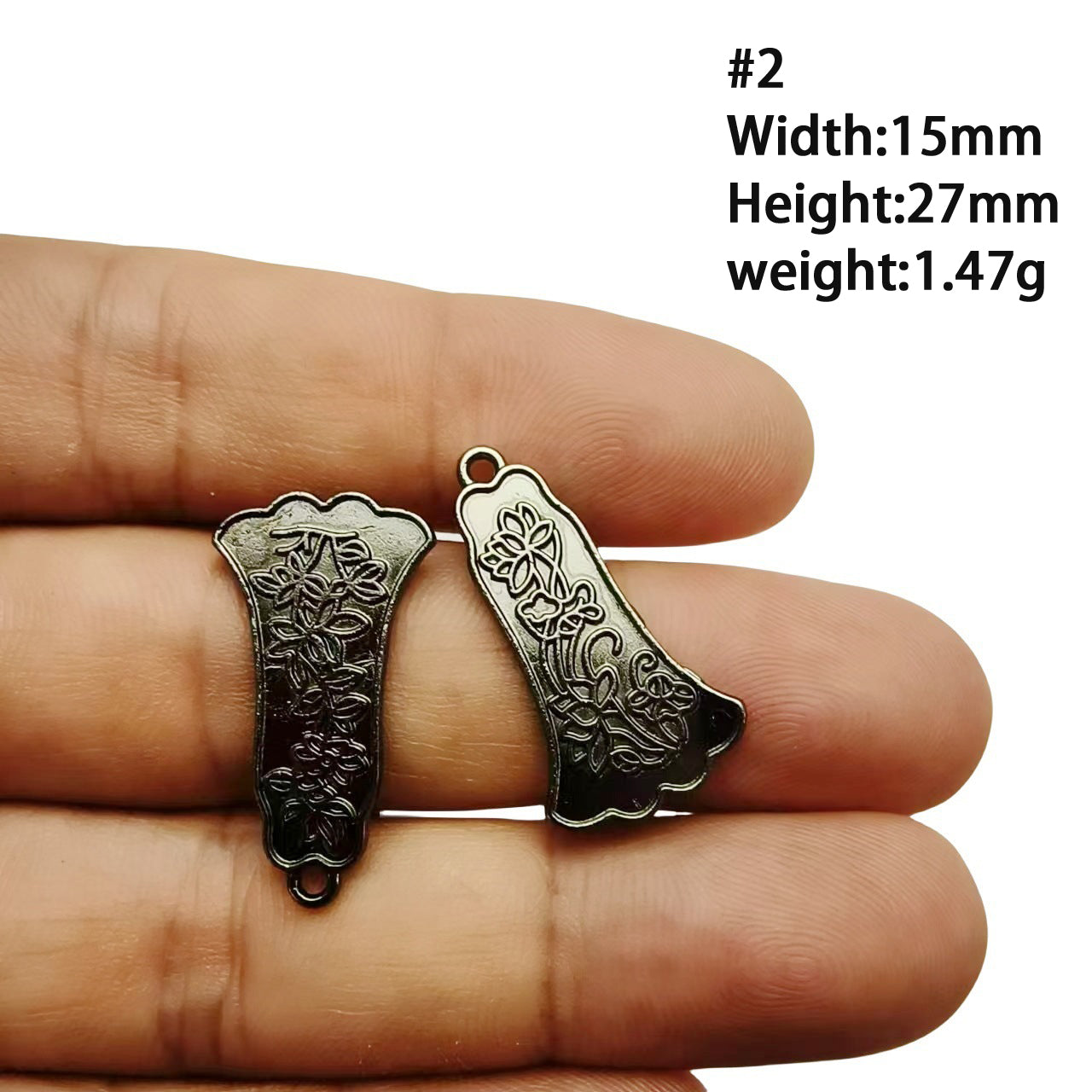 A Series of Charm 4: 10PCS Dark Gothic Black Flower Animal Pendants, Vintage Charm for DIY Jewelry, Retro Dark Style Pendant for Necklace or Earrings