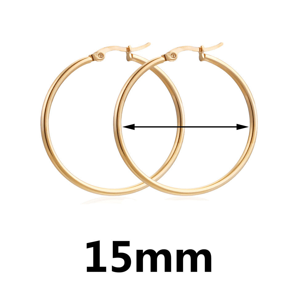 Minimalist 2mm Stainless Steel Large Hoop Earrings - Sleek Design, Durable Daily Wear Jewelry