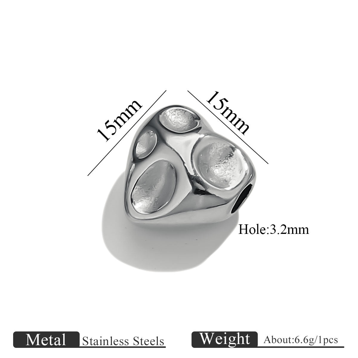 18K Gold Plated Titanium/Stainless Steel Beads | Large Hole Diamond Shaped Gemstone Chips | Loose Beads for Bracelets & Necklaces