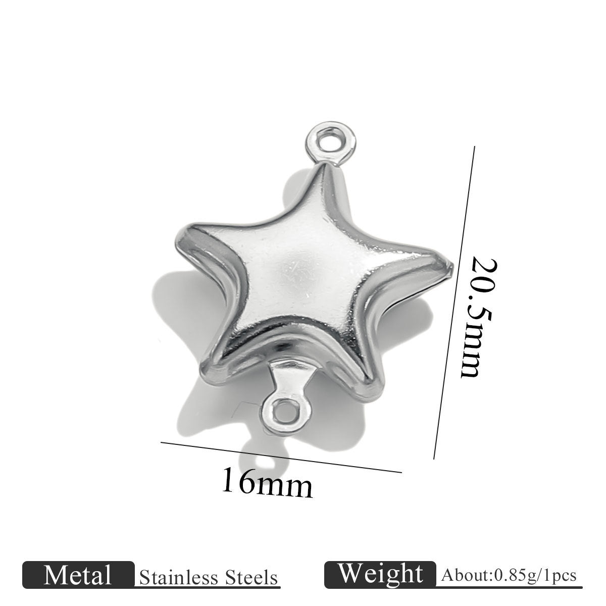 10PCS Stainless Steel Double-Hole Connector| Heart & Star Shapes | DIY Jewelry Connectors for Bracelets & Necklaces