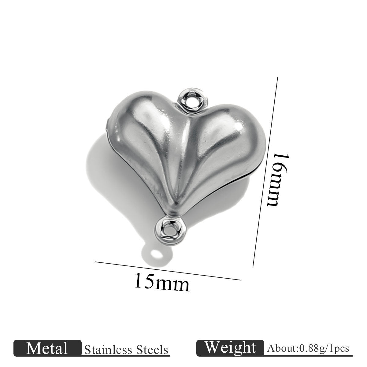 10PCS Stainless Steel Double-Hole Connector| Heart & Star Shapes | DIY Jewelry Connectors for Bracelets & Necklaces