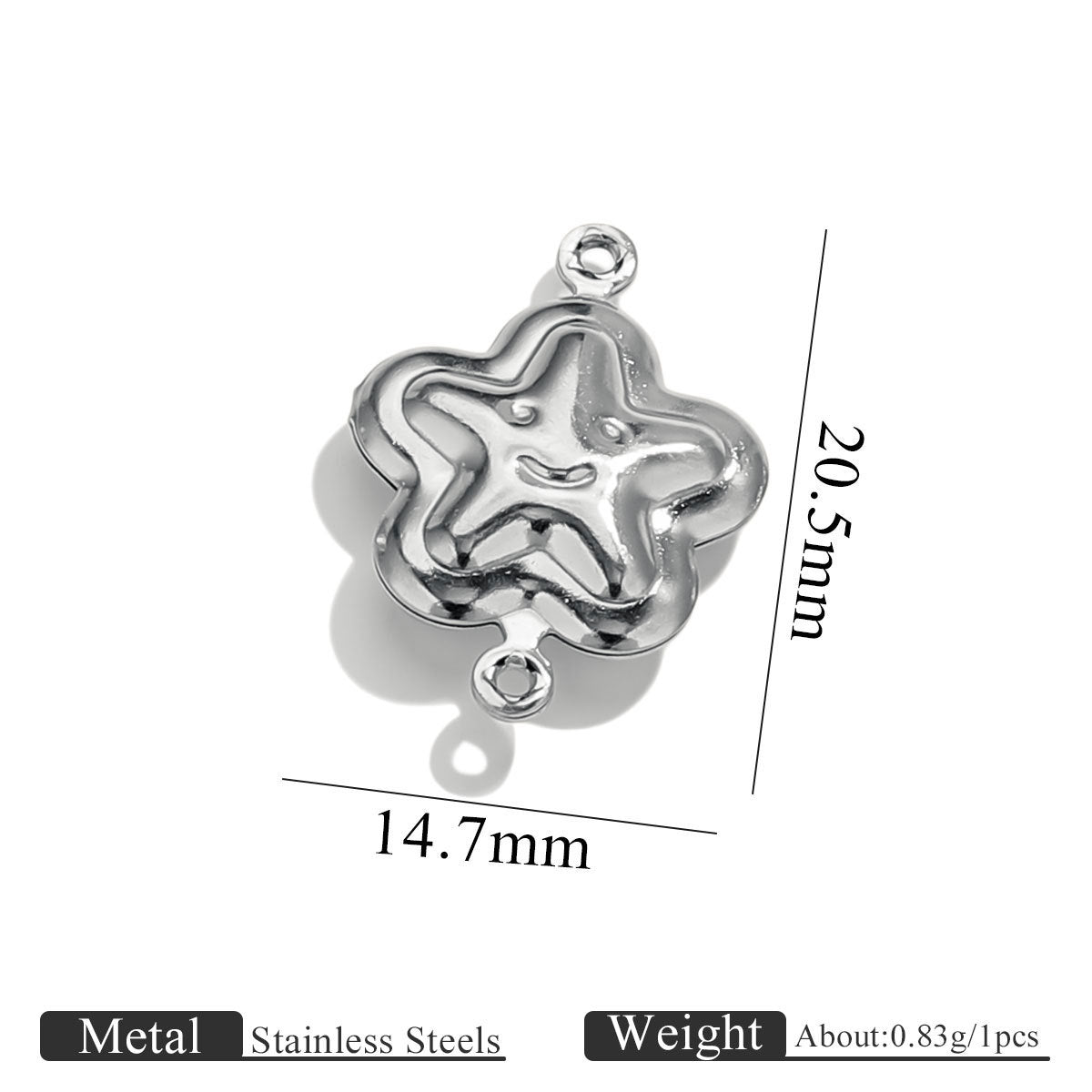 10PCS Stainless Steel Double-Hole Connector| Heart & Star Shapes | DIY Jewelry Connectors for Bracelets & Necklaces