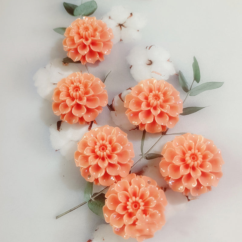 35mm Shell Powder Pressed Flower Pendant - Natural Shell Embellishment for DIY Necklaces, Jewelry Making