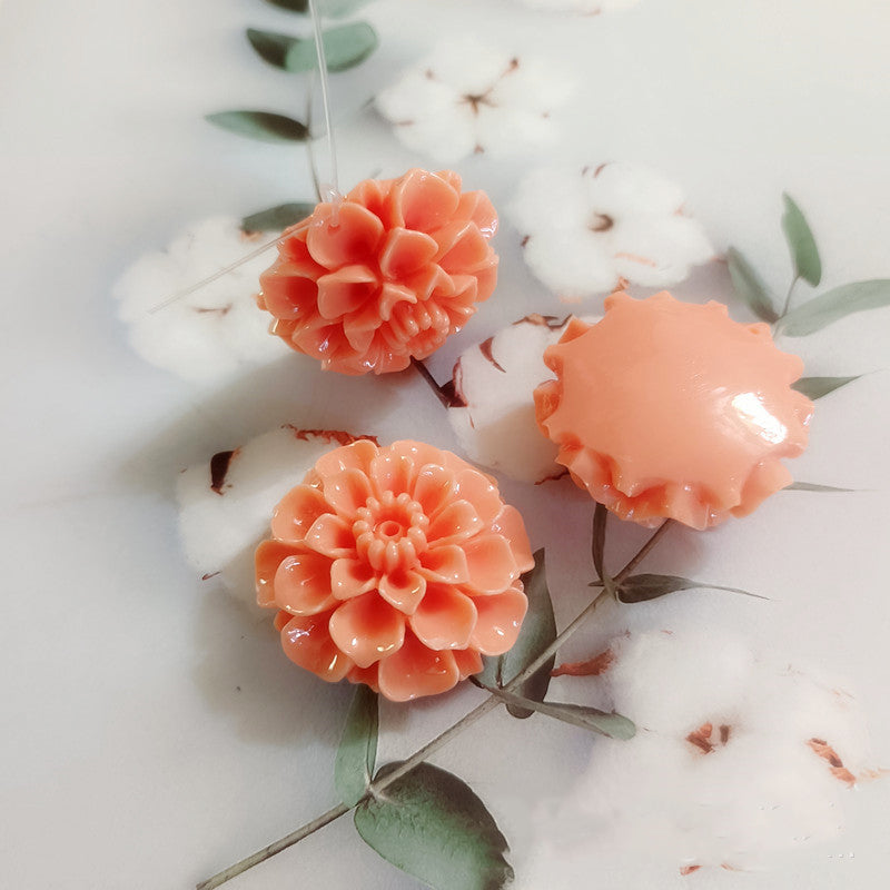 35mm Shell Powder Pressed Flower Pendant - Natural Shell Embellishment for DIY Necklaces, Jewelry Making