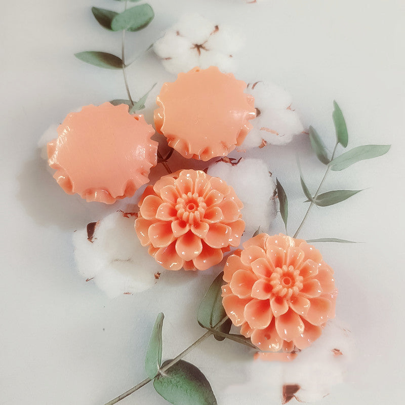 35mm Shell Powder Pressed Flower Pendant - Natural Shell Embellishment for DIY Necklaces, Jewelry Making