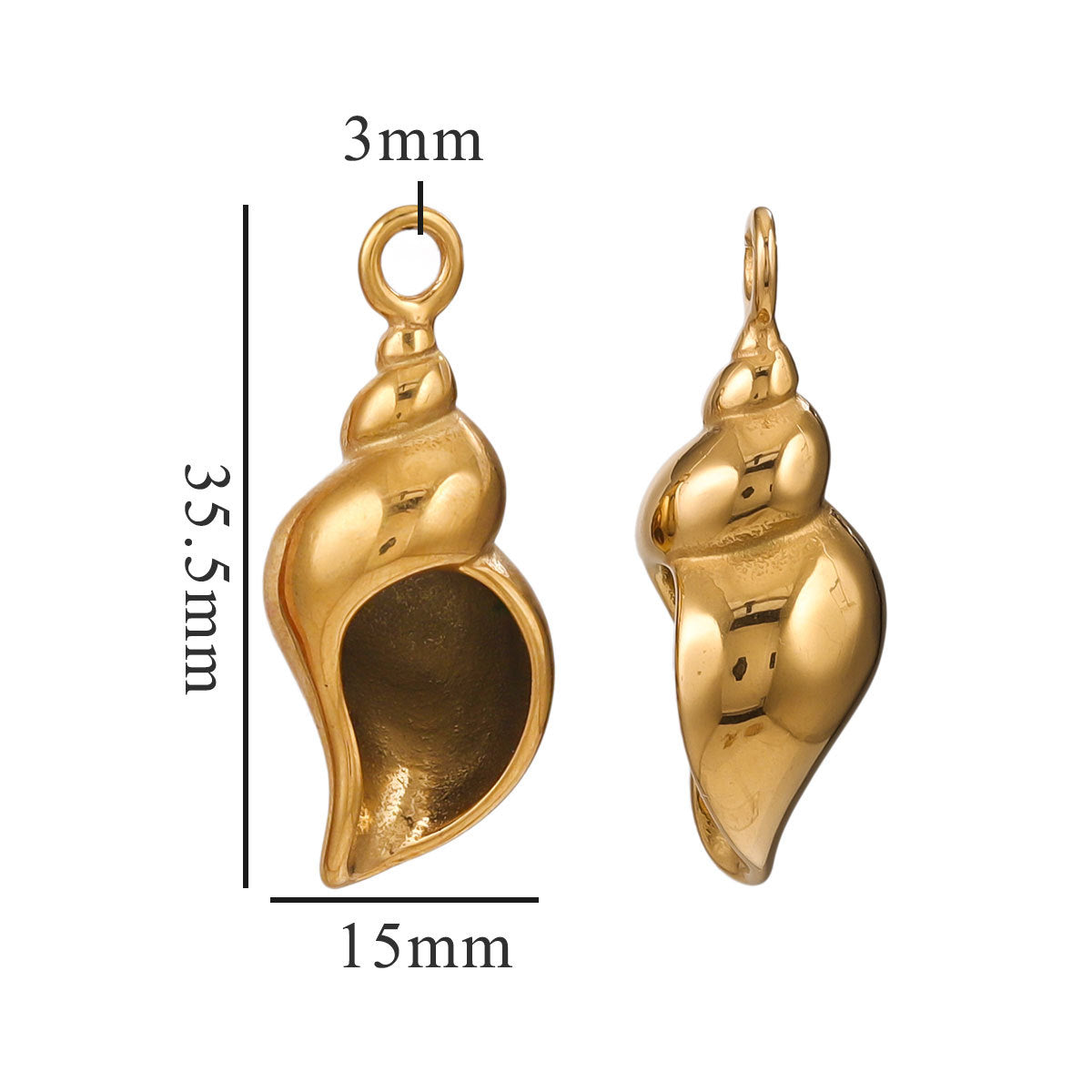 3D Stainless Steel Marine Series Pendants | Titanium Steel Shell Conch Charms, Perfect DIY Materials for Bracelets & Necklaces