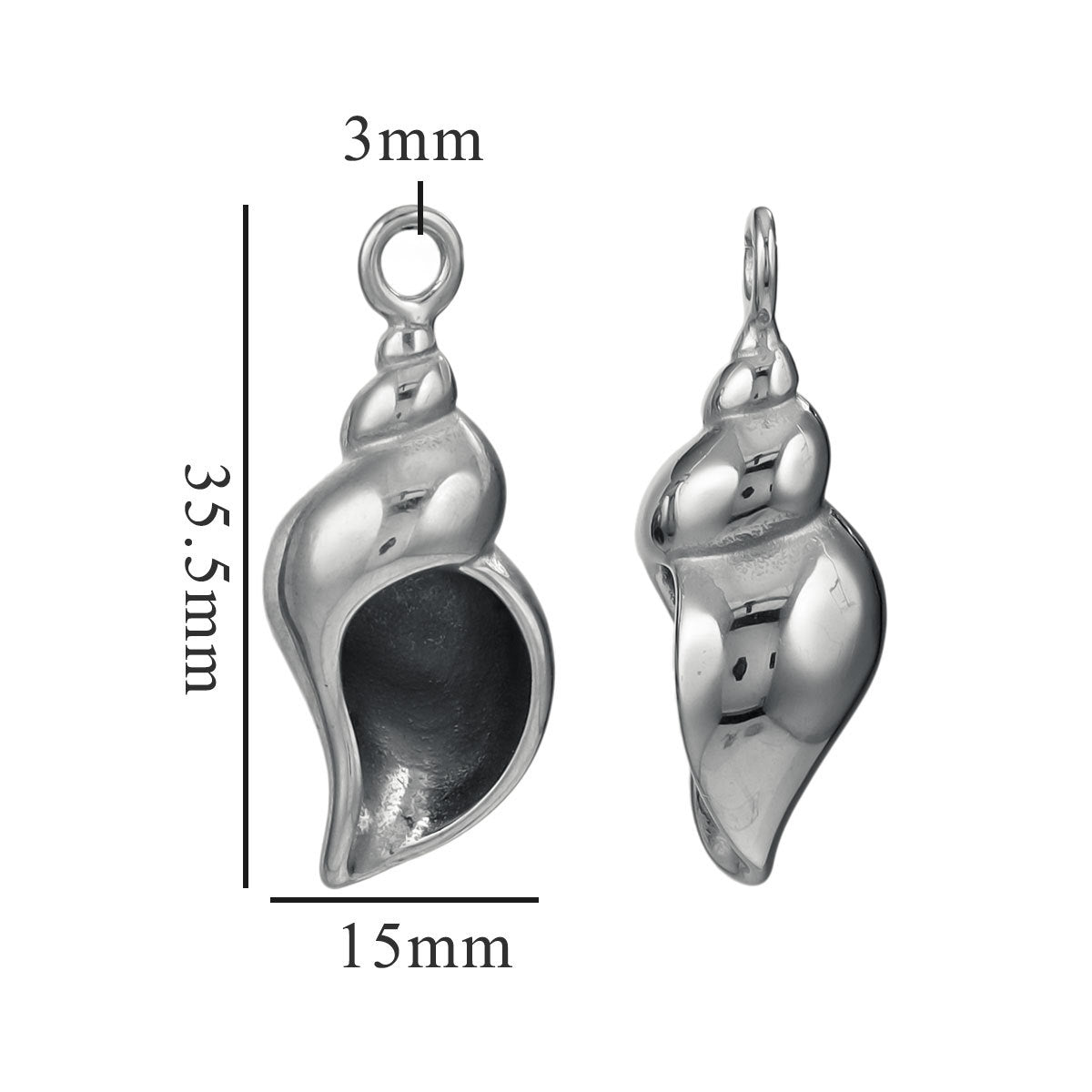 3D Stainless Steel Marine Series Pendants | Titanium Steel Shell Conch Charms, Perfect DIY Materials for Bracelets & Necklaces