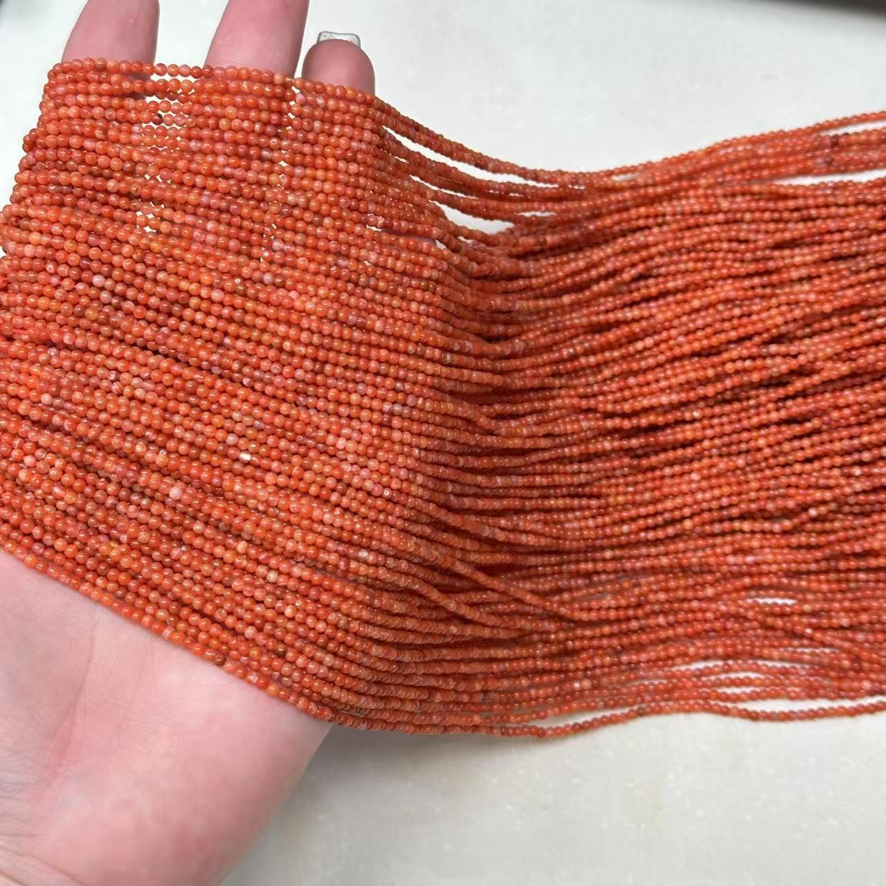 2mm Natural NanHong Agate Semi-Finished Loose Beads | Gemstone Beads for Jewelry Making