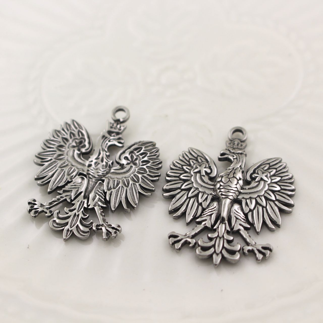Retro New Style Stainless Steel Eagle Pendant | Polish National Symbol Eagle Charm, Unique Religious & Cultural Jewelry