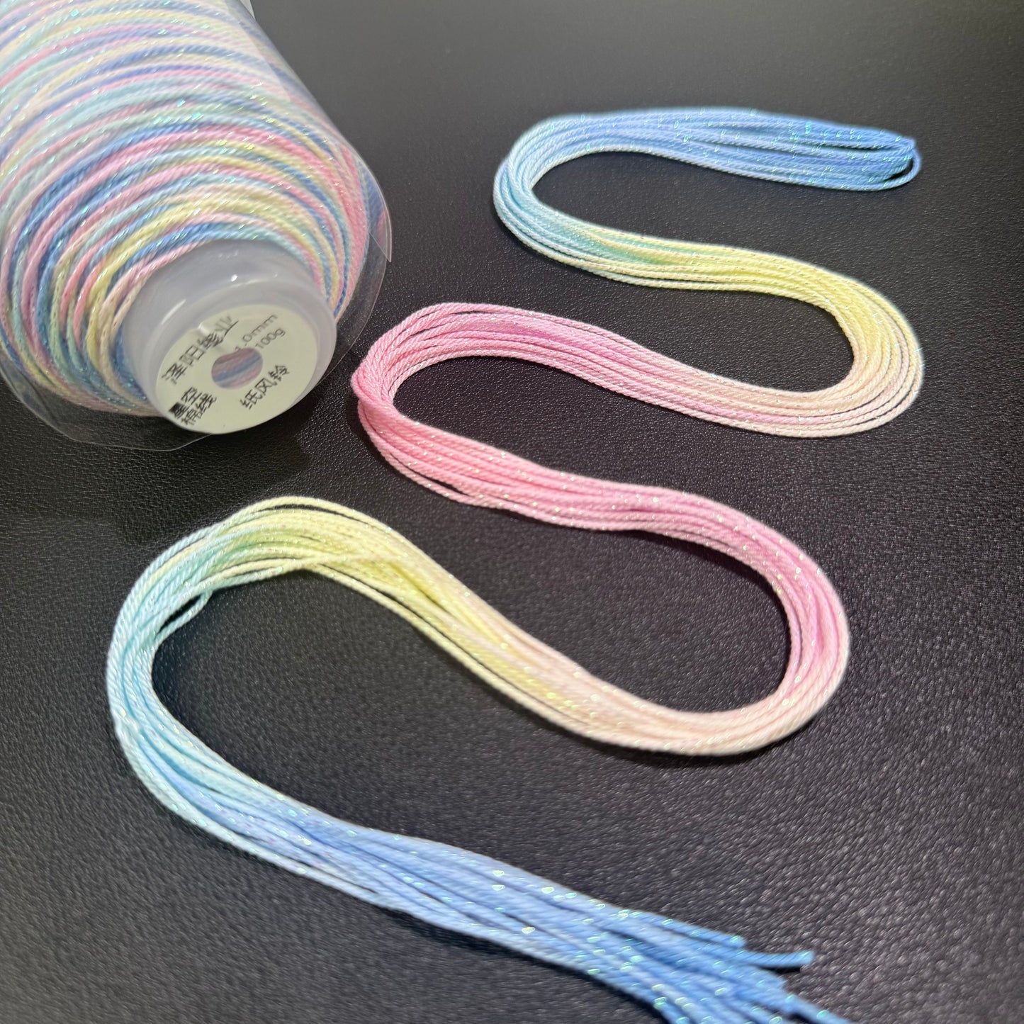 1.0mm Colorful Gradient Cotton Cord, 18-Strand Durable Thread, DIY Bracelet String, Handwoven Craft Rope, Strong Wear-Resistant Jewelry Making Cord,130 Meters Per Roll