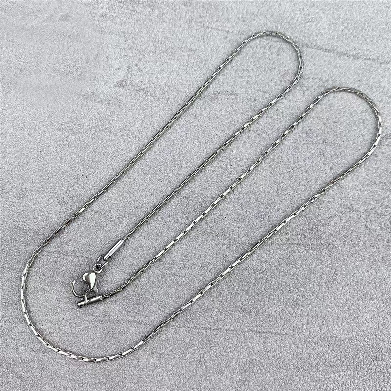 Stainless Steel Cross Hammer Round Chain - Titanium Steel Men's Bracelet & Necklace, Stylish Trendy Fashion Accessories for DIY
