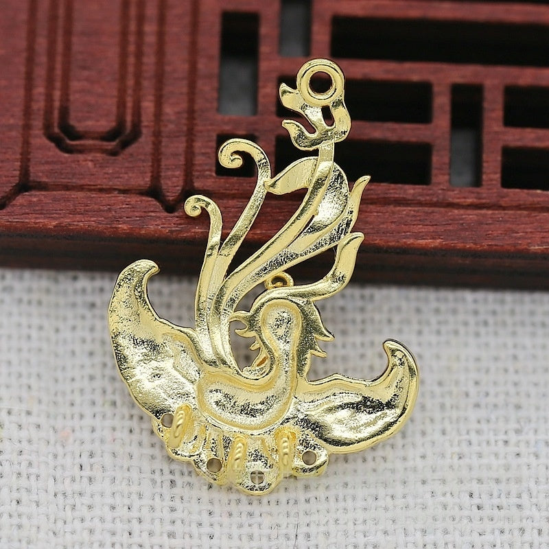 1 Pair Tarnish Resistant 24K Gold Plated Brass Phoenix Multi-Hole Connector – 29x21mm DIY Jewelry Link Pendant