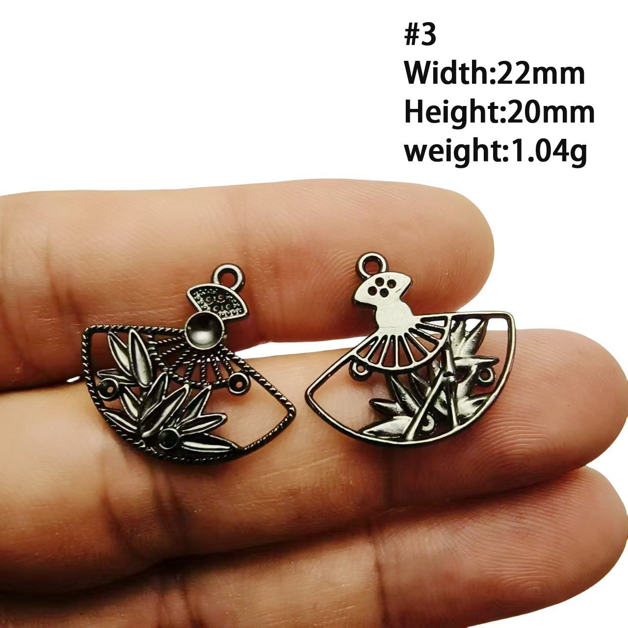 A Series of Charm 4: 10PCS Dark Gothic Black Flower Animal Pendants, Vintage Charm for DIY Jewelry, Retro Dark Style Pendant for Necklace or Earrings