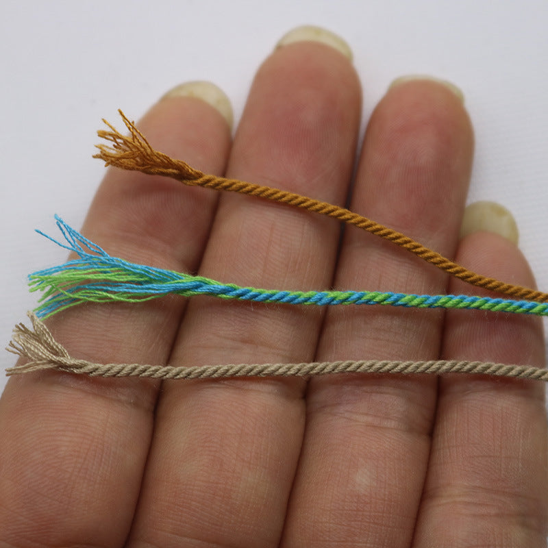 Solid Color-Handmade Colorful Woven Cotton Cord for Buddhist Prayer Beads – Durable Tibetan Style String for Mala Making, Star Moon Bodhi Bracelet Necklace DIY
