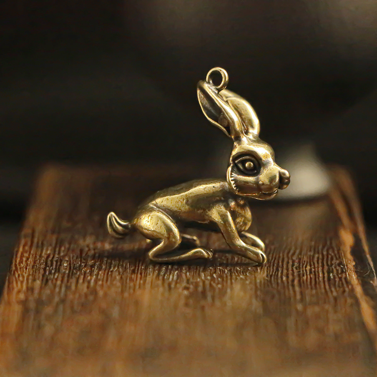 Vintage Brass 3D Rabbit Pendant, Retro Bunny Charm, Antique Brass Animal Pendant, Cute Rabbit Jewelry Making Supplies