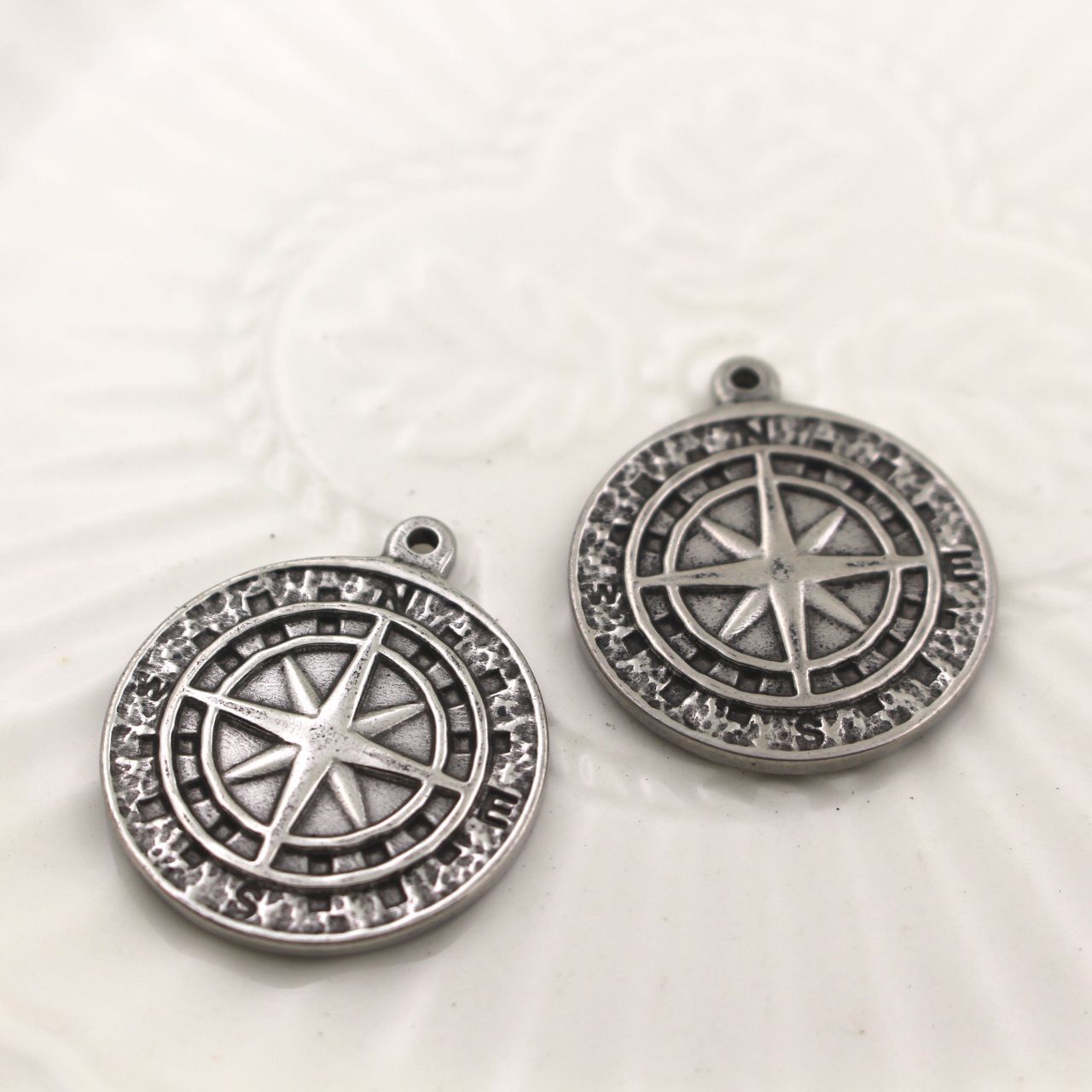 Stainless Steel (Titanium Steel) Compass Pendant | Hip Hop Style Necklace Charm, Trendy Jewelry Accessory for Men & Women