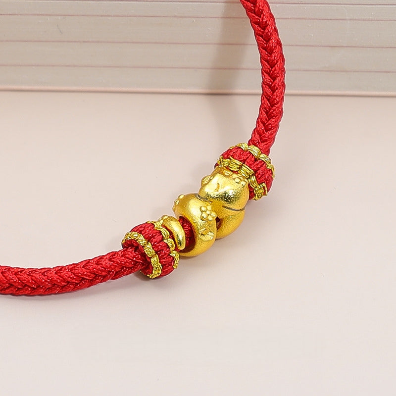 10PCS Handmade Seamless Flat Knot Coil, Handwoven Red Cord, DIY Bracelet & Pendant Connector, Jewelry Making Findings