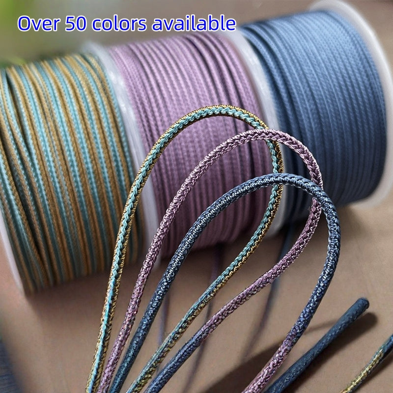 2.5mm Lucky Knot Braided Cord for Jade Pendant, Adjustable Necklace/Bracelet String, Single or Dual Color, DIY Jewelry Supplies