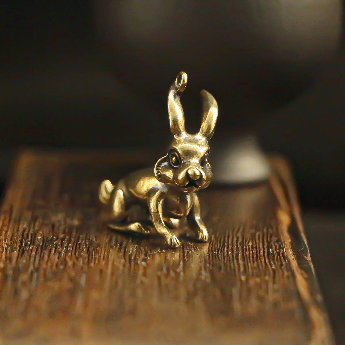 Vintage Brass 3D Rabbit Pendant, Retro Bunny Charm, Antique Brass Animal Pendant, Cute Rabbit Jewelry Making Supplies