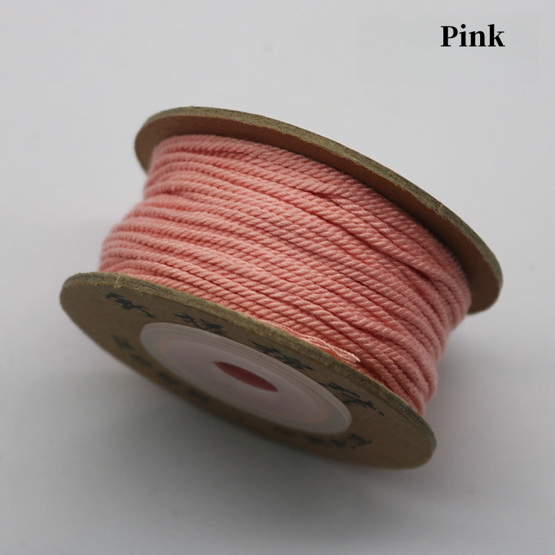 Solid Color-Handmade Colorful Woven Cotton Cord for Buddhist Prayer Beads – Durable Tibetan Style String for Mala Making, Star Moon Bodhi Bracelet Necklace DIY