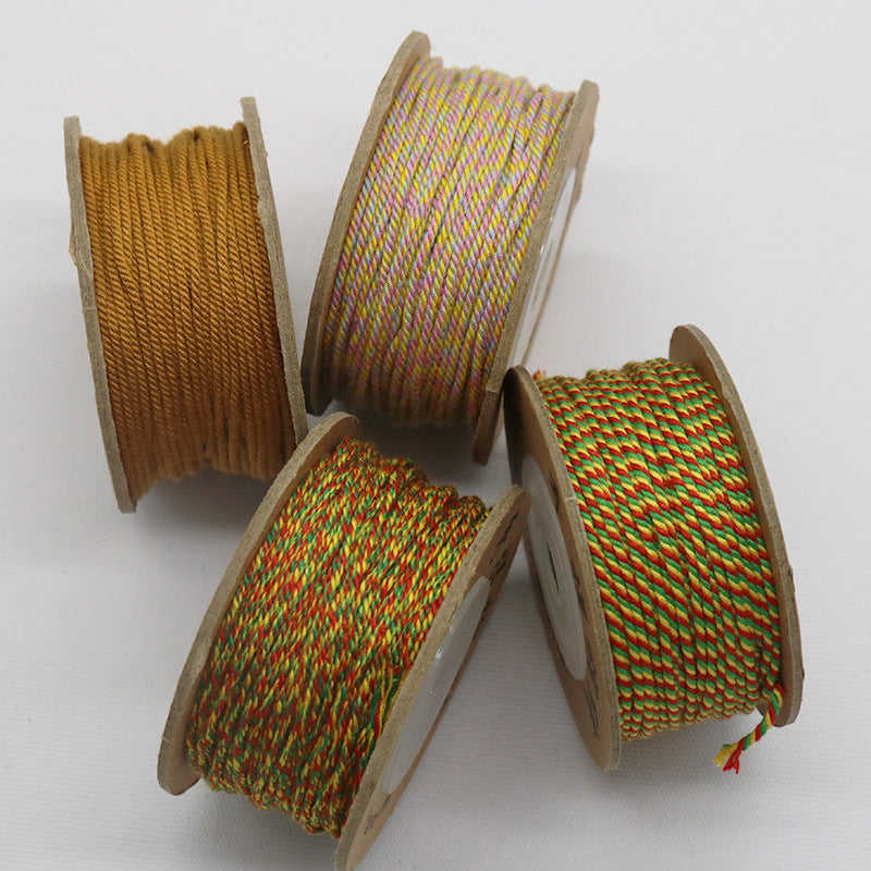Solid Color-Handmade Colorful Woven Cotton Cord for Buddhist Prayer Beads – Durable Tibetan Style String for Mala Making, Star Moon Bodhi Bracelet Necklace DIY