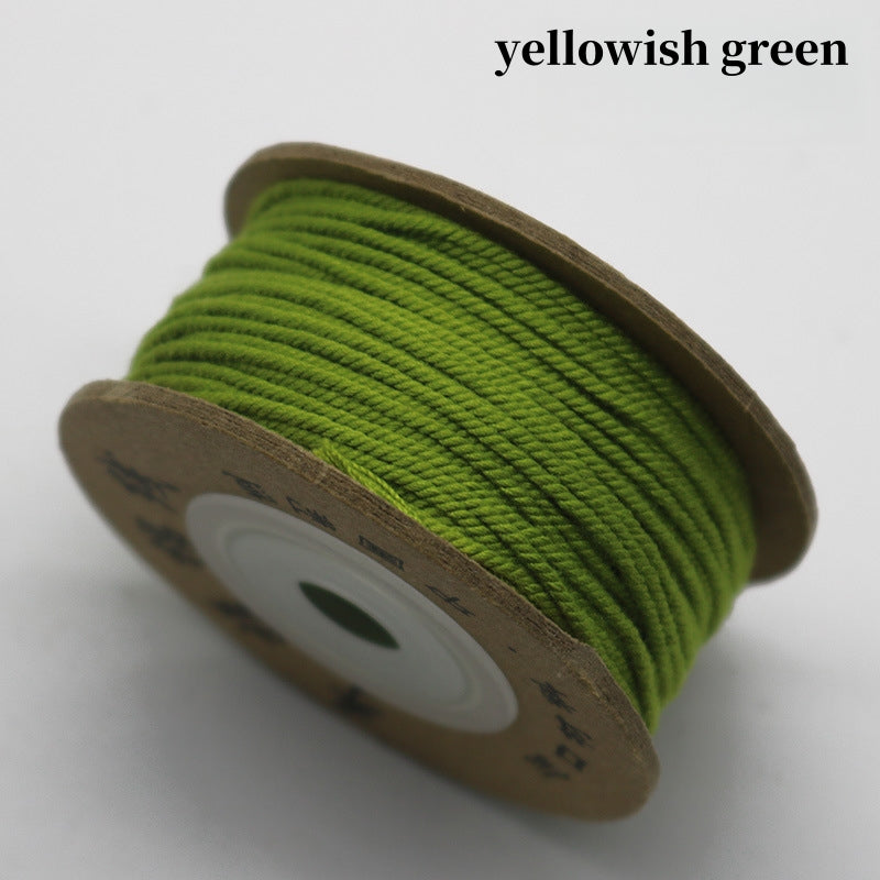 Solid Color-Handmade Colorful Woven Cotton Cord for Buddhist Prayer Beads – Durable Tibetan Style String for Mala Making, Star Moon Bodhi Bracelet Necklace DIY