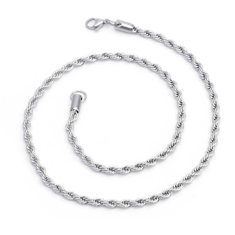 2mm Stainless Steel Rope Chain Twist Chain Necklace