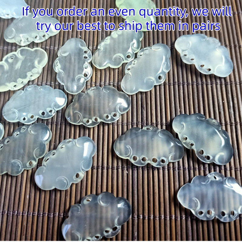 23*14mm Natural Xiuyu Jade Cloud Charms, Carved Green Jade Pendant Beads for DIY Earrings, Hairpins, Necklace, Jewelry Making Supplies