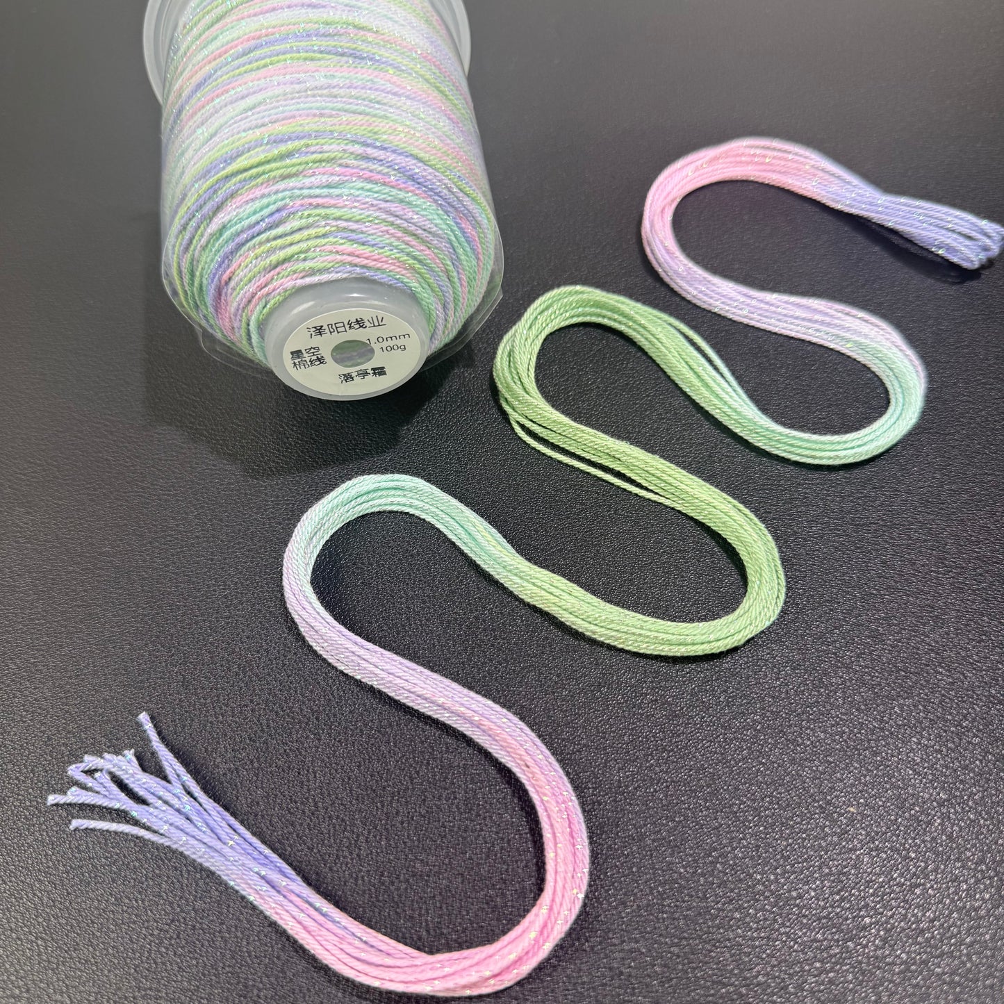 1.0mm Colorful Gradient Cotton Cord, 18-Strand Durable Thread, DIY Bracelet String, Handwoven Craft Rope, Strong Wear-Resistant Jewelry Making Cord,130 Meters Per Roll