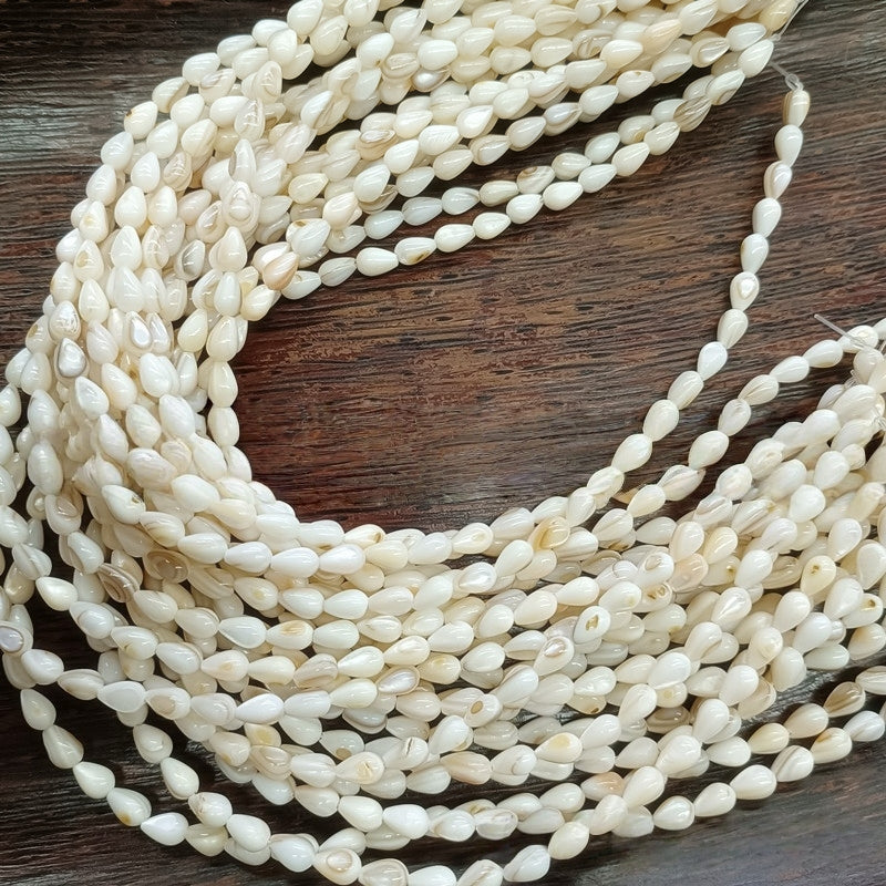 5x8mm Freshwater Shell Teardrop Beads - Natural Shell Beads for DIY Jewelry Making
