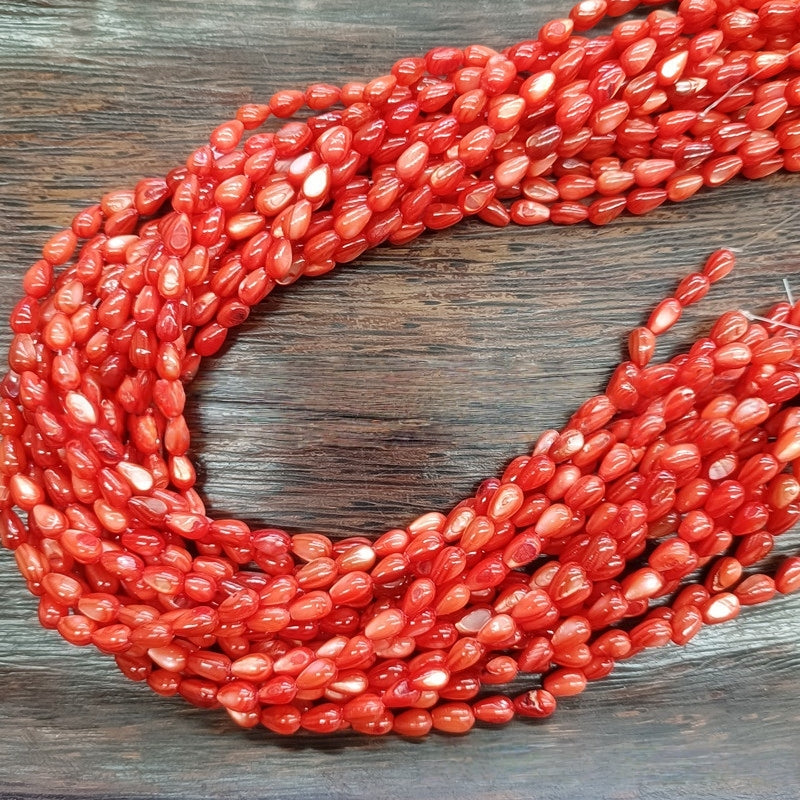 5x8mm Freshwater Shell Teardrop Beads - Natural Shell Beads for DIY Jewelry Making