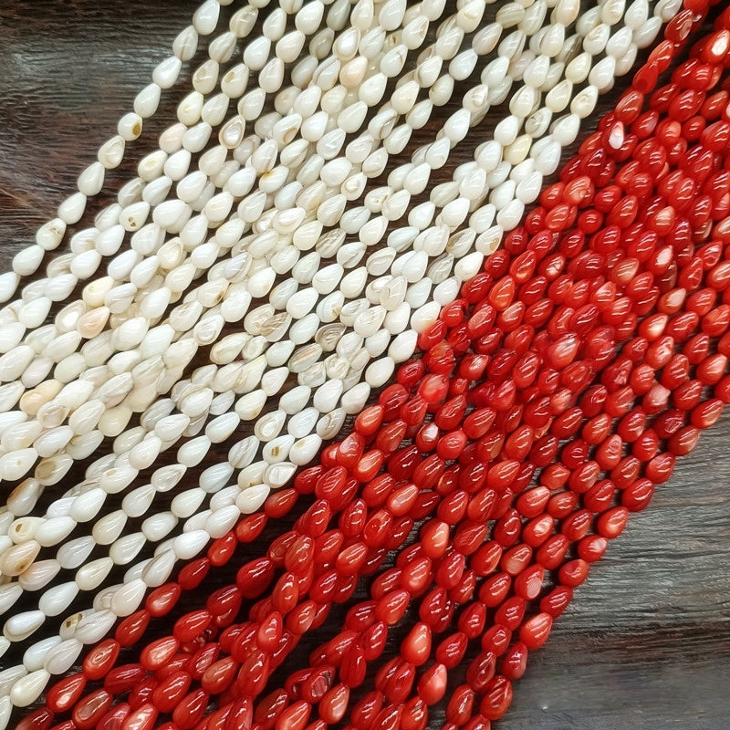 5x8mm Freshwater Shell Teardrop Beads - Natural Shell Beads for DIY Jewelry Making