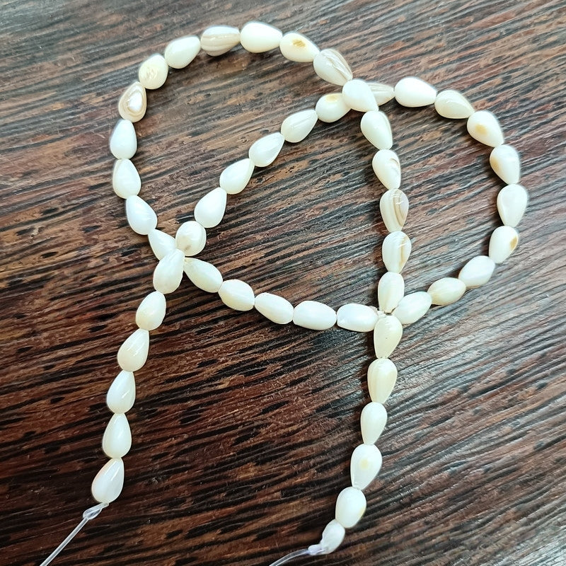5x8mm Freshwater Shell Teardrop Beads - Natural Shell Beads for DIY Jewelry Making