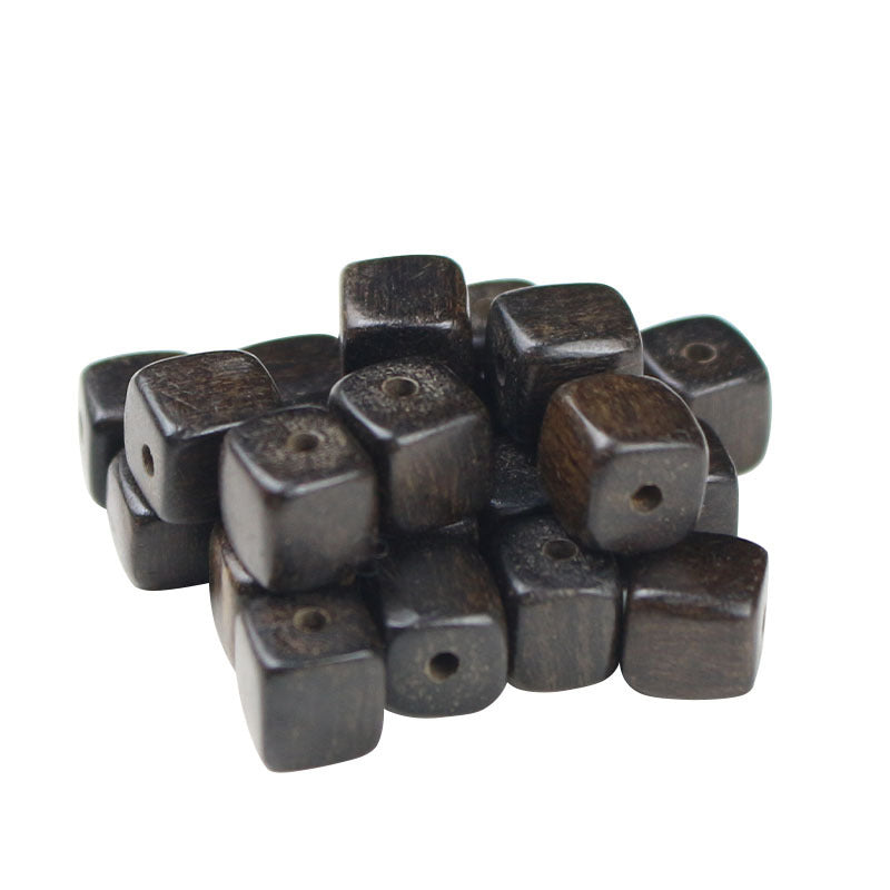 10PCS 6-7mm Sapele Wood Cube Beads, DIY Bracelet Beads, 108pcs Mala Prayer Beads, Wooden Jewelry Making Supplies